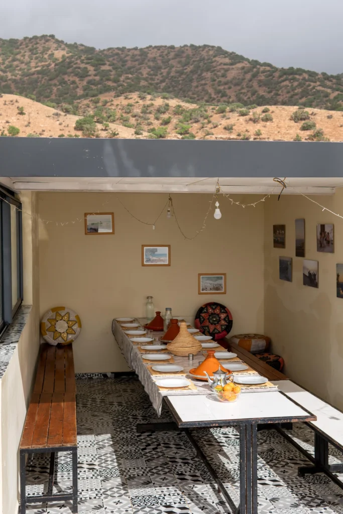 Shared spaces in Desert Point Surf House
